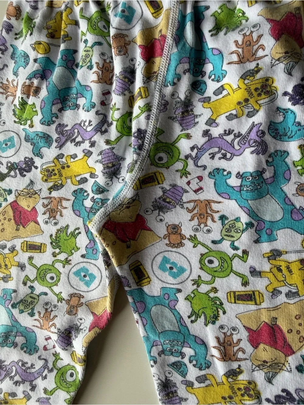 Kids Green-Accented Monsters Inc Print Pajama Set